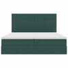 vidaXL Cama con tira de luces LED Verde oscuro 180 x 200 cm Terciopelo