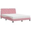 vidaXL Cama con colch&oacute;n terciopelo rosa 140x190 cm
