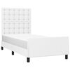 vidaXL Estructura de cama sin colch&oacute;n cuero sint&eacute;tico blanco 100x200cm