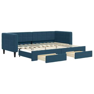 vidaXL Sof&aacute; cama nido con cajones terciopelo azul 80x200 cm