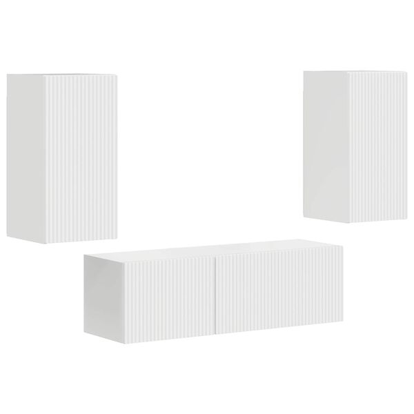 vidaXL Conjunto de mueble para TV de pared 4 pcs brillante