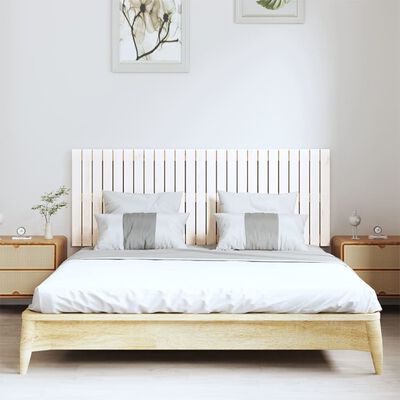vidaXL Cabecero de cama pared madera maciza pino blanco 159,5x3x60 cm