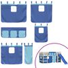 vidaXL Cortinas para camas altas poli&eacute;ster azul