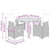 vidaXL Mesita y sillas jard&iacute;n 5 pzas y cojines rat&aacute;n sint&eacute;tico gris