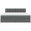 vidaXL Cama con almacenamiento y LED Gris oscuro 160 x 200 cm tela