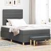 vidaXL Cama tipo Box Spring con colch&oacute;n Gris oscuro 120 x 190 cm tela