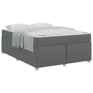 vidaXL Estructura de cama con colch&oacute;n Gris oscuro 140 x 200 cm tela