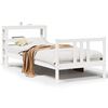 vidaXL Estructura de cama con cabecero sin colch&oacute;n blanco 90x200 cm