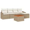 vidaXL Conjunto de sof&aacute;s de jard&iacute;n 6 uds. Beige rat&aacute;n sint&eacute;tico