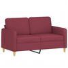 vidaXL Sof&aacute; de 2 plazas de tela rojo tinto 120 cm