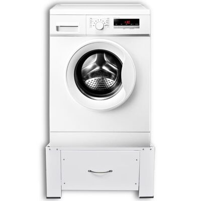 vidaXL Soporte pedestal para lavadora blanco con cajón