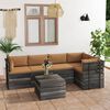 vidaXL Muebles de palets para jard&iacute;n 6 pzas cojines madera maciza pino