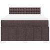 vidaXL Cama box spring con colch&oacute;n tela marr&oacute;n oscuro 140x190 cm
