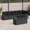 vidaXL Conjunto de sof&aacute;s de jard&iacute;n 8 pcs Negro rat&aacute;n sint&eacute;tico