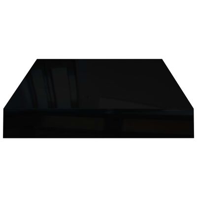 vidaXL Estante flotante de pared 4 uds MDF negro brillo 40x23x3,8 cm