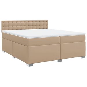 vidaXL Cama box spring con colch&oacute;n cuero sint&eacute;tico capuchino 200x200cm