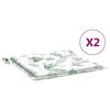 vidaXL Cojines de silla 2 uds tela estampado de hojas 40x40x3 cm