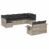 vidaXL Set muebles jard&iacute;n 9 pzas y cojines rat&aacute;n sint&eacute;tico gris claro