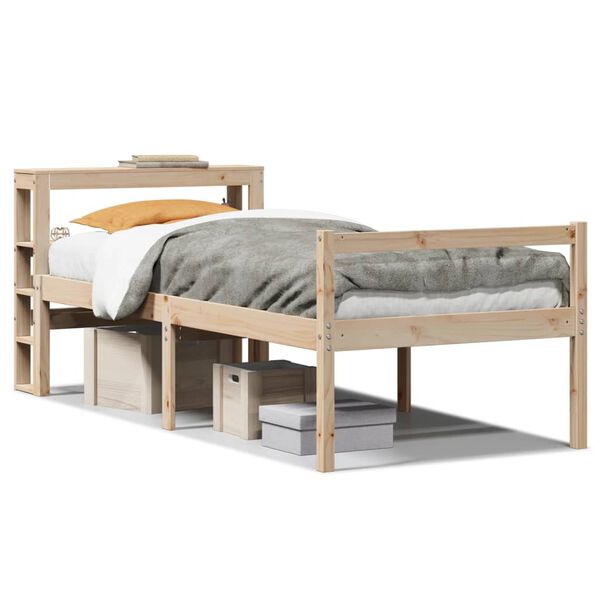 vidaXL Cama personas mayores con cabecero madera maciza pino 90x190 cm