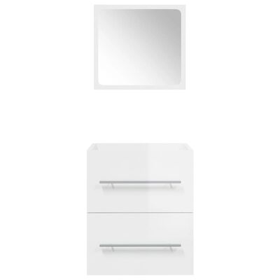 vidaXL Armario de baño con espejo blanco brillante 41x38,5x48 cm