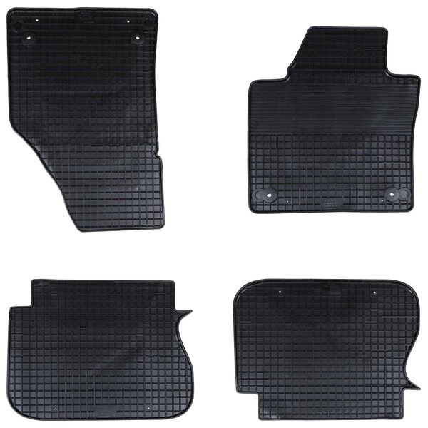 vidaXL Alfombrilla de Coche 4 pcs Negro Goma