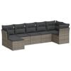vidaXL Set de sof&aacute;s de jard&iacute;n 7 piezas con cojines rat&aacute;n PE gris