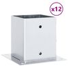 vidaXL Bases para postes cuadradas 12 uds. Plata 121x121 mm