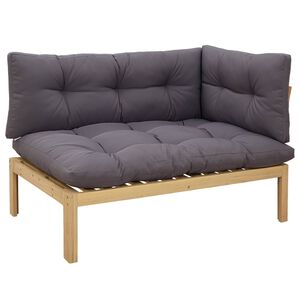 vidaXL Unidad Sof&aacute; Esquinero Acacia Claro y Gris Oscuro