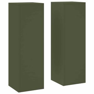vidaXL Soporte de plantas 2 pcs Verde oliva 24 x 24 x 75 cm Acero
