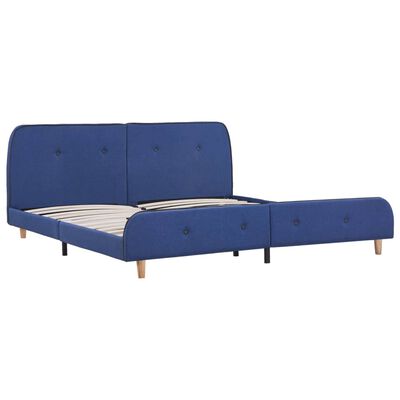 vidaXL Estructura de cama de tela azul 180x200 cm