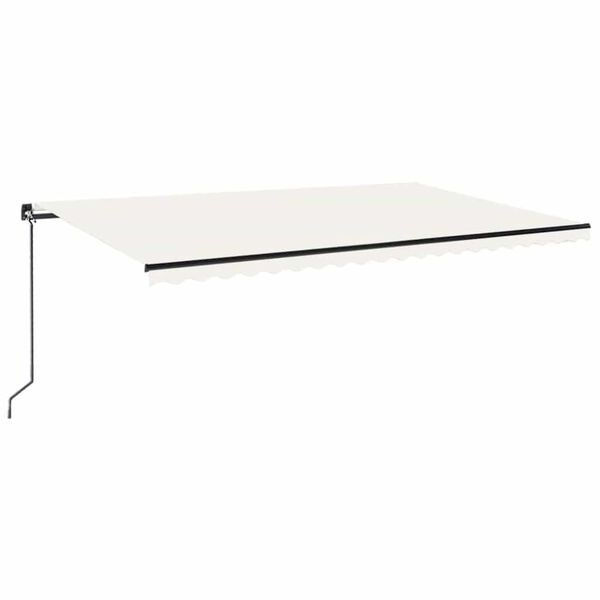vidaXL Toldo retr&aacute;ctil manual con luz LED crema 500x300 cm