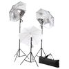 vidaXL Kit de estudio fotogr&aacute;fico con set de luces y fondo