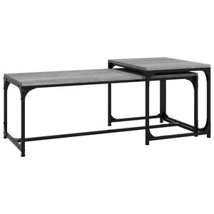 vidaXL Mesas de centro 2 uds madera contrachapada gris Sonoma