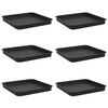 vidaXL Bandeja Cuadrada para Flores 6 uds. Negro 25,5 x 25,5 x 2,5 cm