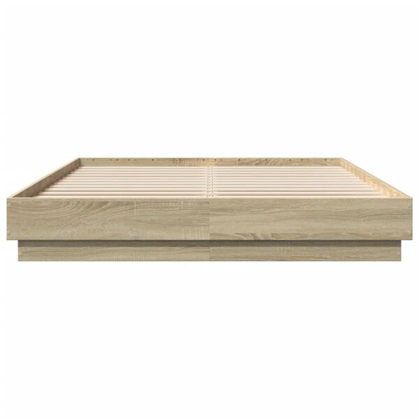 vidaXL Estructura de cama madera de ingenier&iacute;a roble Sonoma 140x200 cm