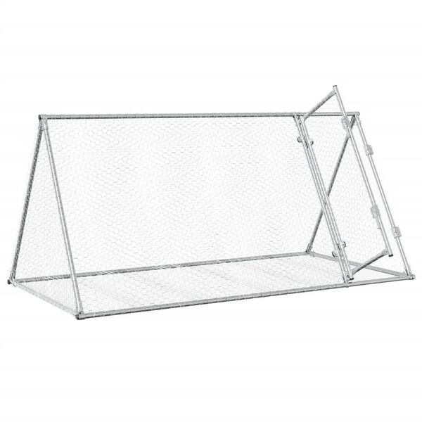 vidaXL Conejera acero galvanizado plateado 200x105x91 cm