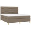 vidaXL Cama box spring con colch&oacute;n tela gris taupe 180x200 cm