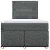 vidaXL Cama box spring con colch&oacute;n tela gris oscuro 120x200 cm