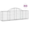 vidaXL Cestas de gaviones 15 uds forma de arco hierro 200x30x60/80 cm