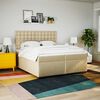 vidaXL Cama box spring con colch&oacute;n tela color crema 200x200 cm