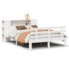 vidaXL Cama-librer&iacute;a sin colch&oacute;n, blanca, 160x200cm, madera maciza de pino