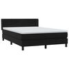 vidaXL Cama box spring con colch&oacute;n terciopelo negro 160x220 cm