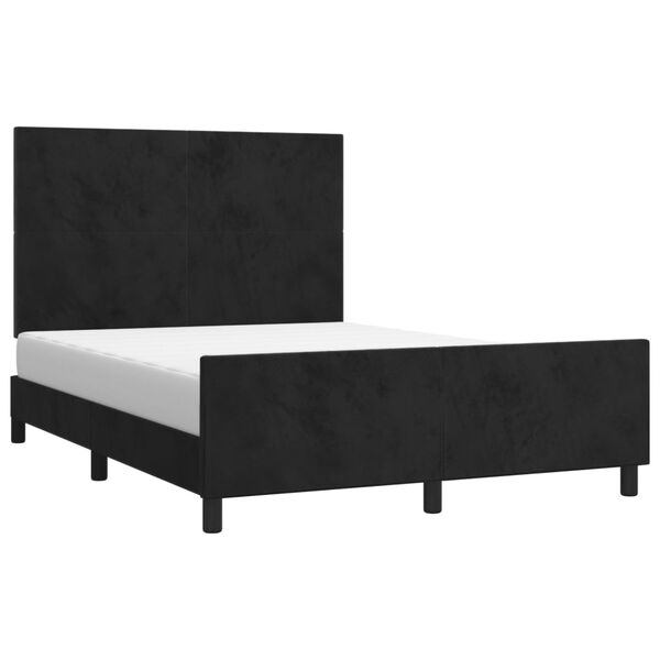 vidaXL Estructura de cama sin colch&oacute;n terciopelo negro 140x200 cm