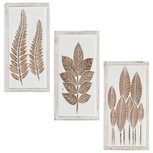 vidaXL Decoraci&oacute;n art&iacute;stica 3 uds. 40 x 40 x 1,5 cm Marr&oacute;n y