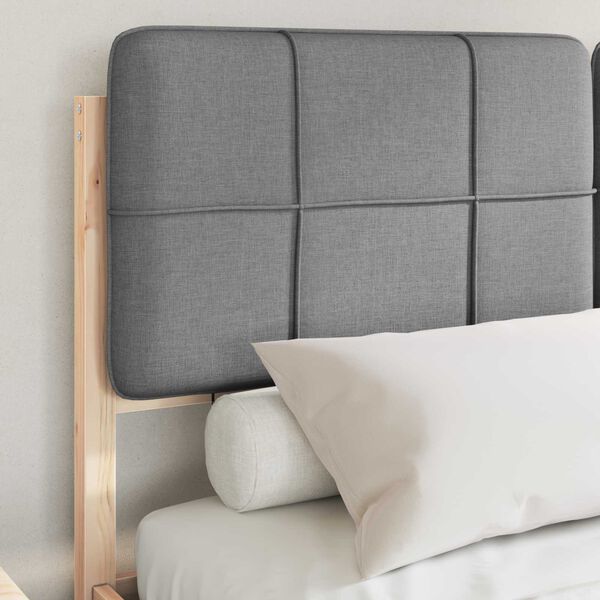 vidaXL Estructura de Cama con Cabecera Tapizada Gris Claro