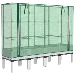 vidaXL Arriate con cubierta invernadero aspecto rat&aacute;n 160x40x140 cm