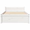 vidaXL Estructura de cama sin colch&oacute;n madera maciza blanco 75x190 cm