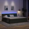 vidaXL Cama con almacenamiento y LED Gris oscuro 200 x 200 cm tela