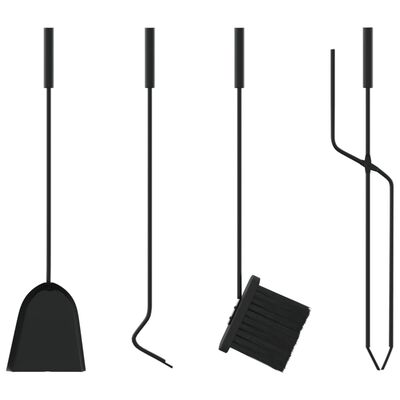 vidaXL Set de herramientas para chimenea 5 pzas acero 23x15x66 cm