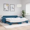 vidaXL Sof&aacute; cama nido con colch&oacute;n terciopelo azul 100x200 cm